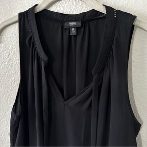 Mossimo |  Sleeveless Black Tunic Top Ruffle Hem, Size Medium